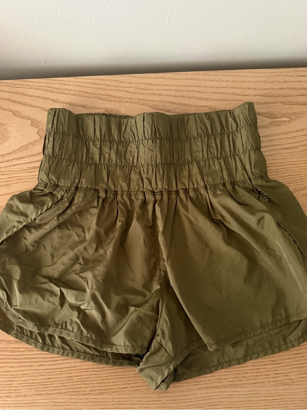 Free People Olive Green High-Rise Running Shorts